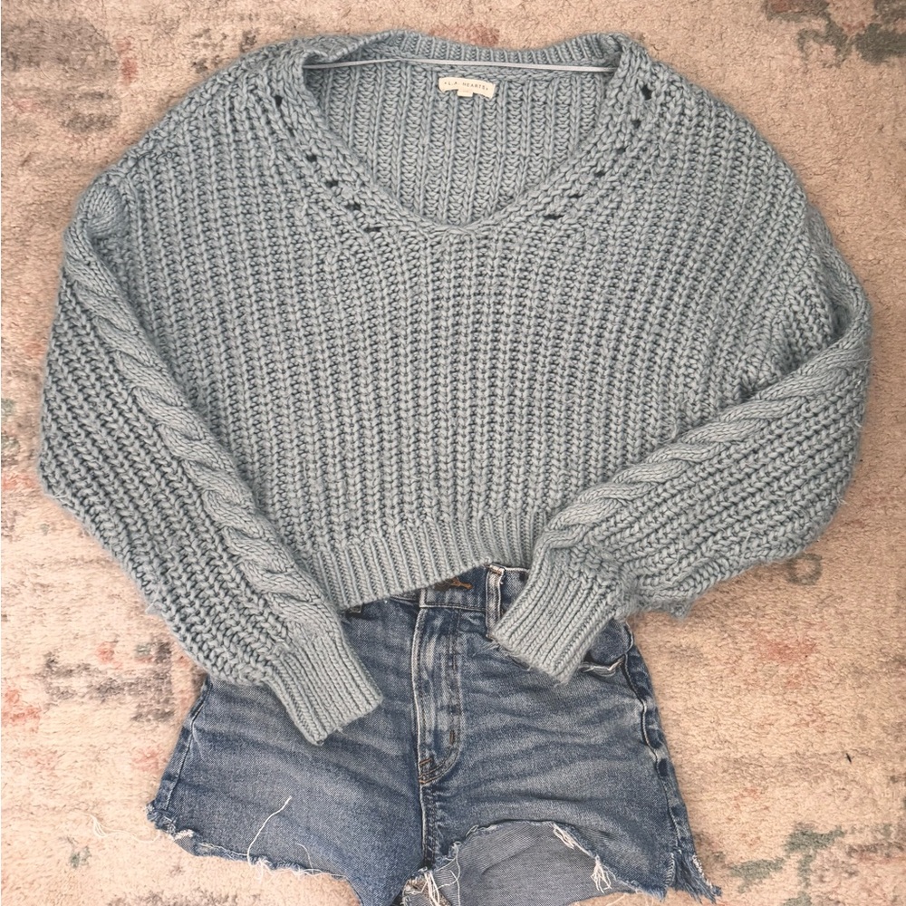 PacSun Light Blue V-Neck Sweater